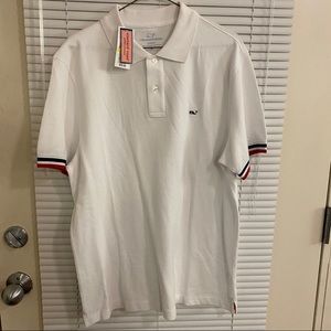 Vineyard Vines Striped cuff Pique Polo